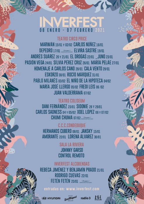 2021 comienza con música gracias al Festival Inverfest que empieza el 8 de enero 1 cartel inverfest 2021 e1681551307637