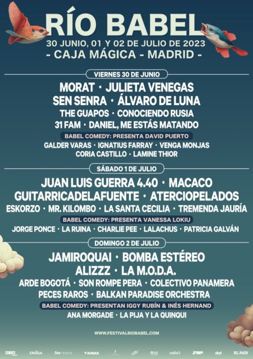 Música variada y multicultural dentro del Festival Río Babel 1 rb23 cartel complet0 a3 724x1024 1 e1686408929644
